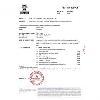 Food contact material report LFGB